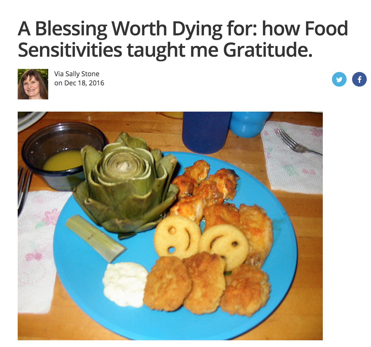 A Blessing Worth Dying For: how Food Sensitivities taught me Gratitude 